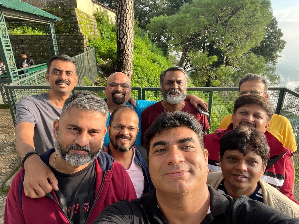 The group on a hillside walk